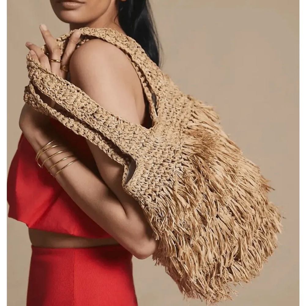 🧩Anthropologie Lusana Raffia Bag